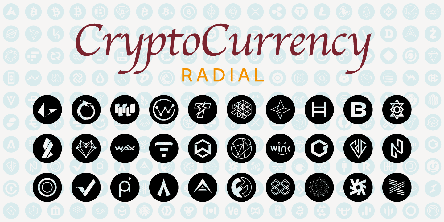 Beispiel einer Cryptocurrency Radial-Schriftart